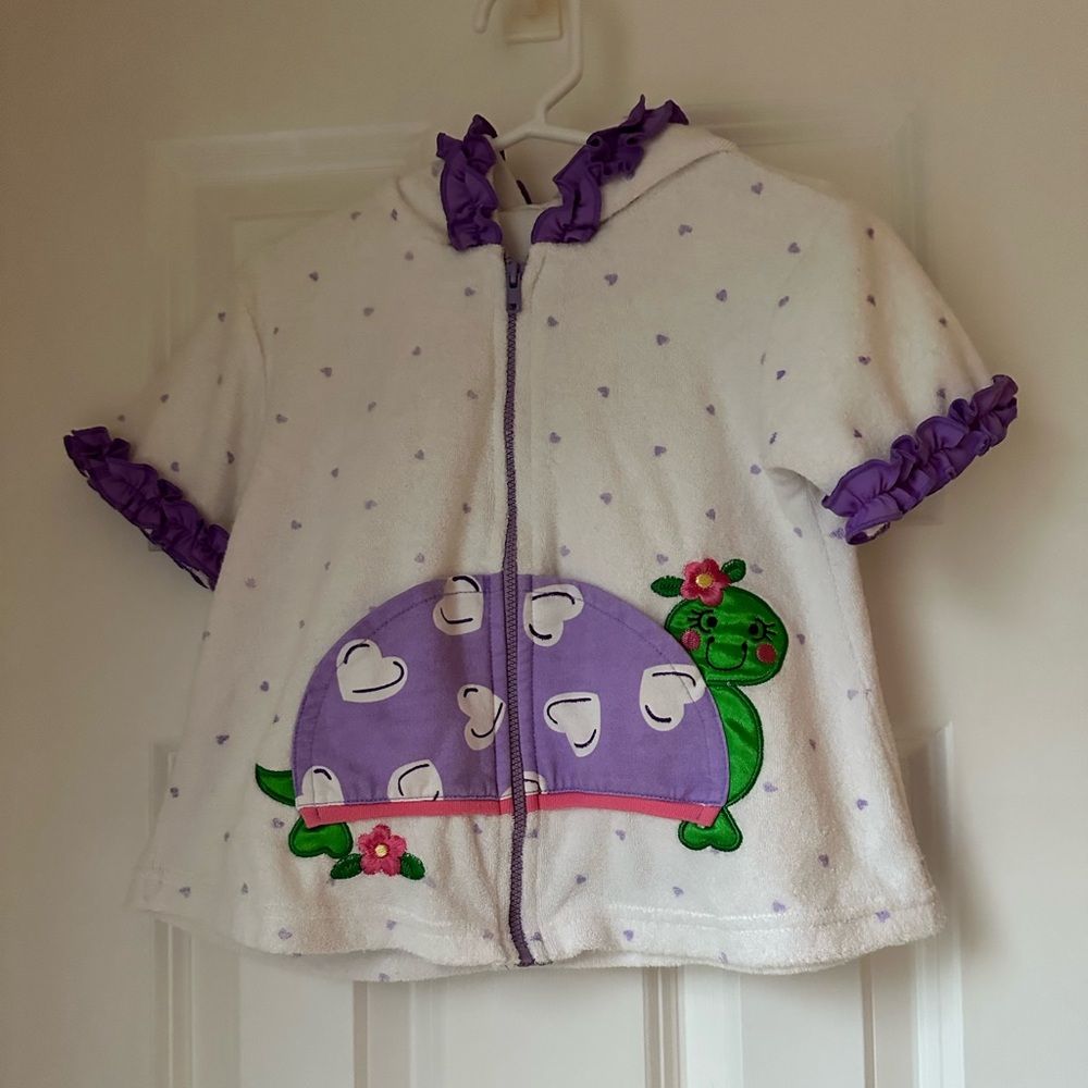 Adorable Turtle with Pockets Hooded Baby Cover-up Robe Swim Beach Pool Bath